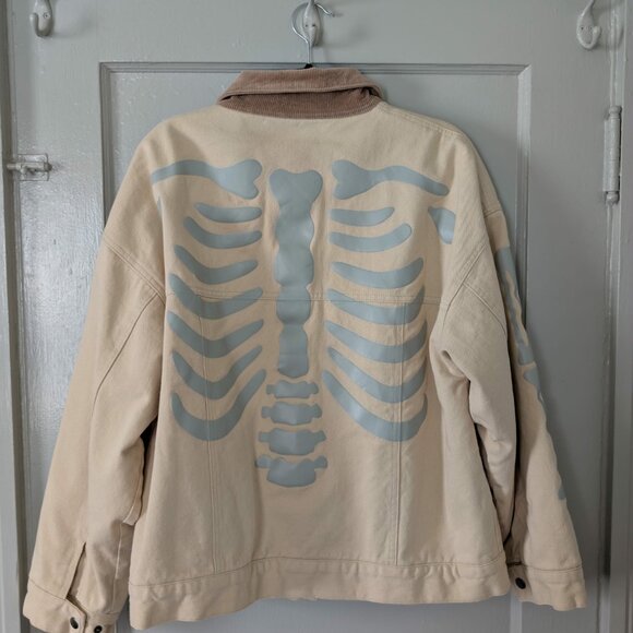 RYOKO RAIN BONES WORK JACKET - CREAM SIZE SMALL - Picture 2 of 5